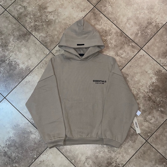 Fear of God Essentials Fleece Hoodie Desert Sand (With Pockets) Size XL